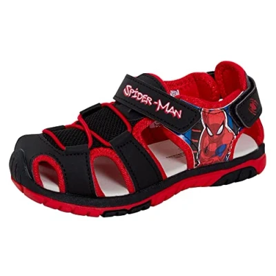 Image of Marvel Spiderman Sports Sandals Kids Closed Toe Walking Shoes Easy Fasten Adjustable Strapsi EU 32 / UK 13 Child Multi