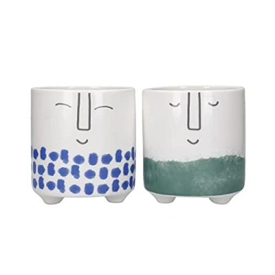 Image of KitchenCraft Ceramic Pot Happy Face Design Set of 2