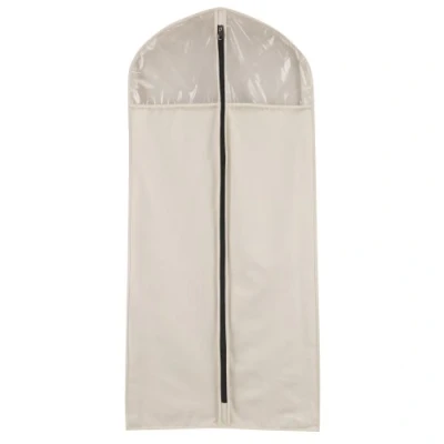 Image of Household Essentials 3392 1 Cedarline Collection Hanging Garment Bag Dress and Suit Protector Natural Cotton Canvas,Off White