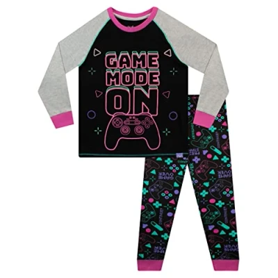 Image of Harry Bear Girls Pyjamas Gaming Black 6 7 Years