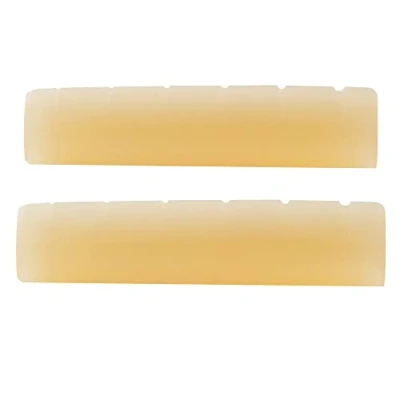 Image of Musiclily Pro 43.99mm Slotted Les Paul Electric and Acoustic Guitar Unbleached Bone Nut for 6 String Epiphone Pre 2014 (Set of 2)
