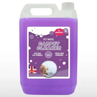 Image of Dunnet Tools Pet Magic Carpet Cleaner Shampoo Solution Deep Cleaning Stain Remover With Odour Neutraliser To Remove Dog &amp; Cat Urine For Machines (5L Cleaner)
