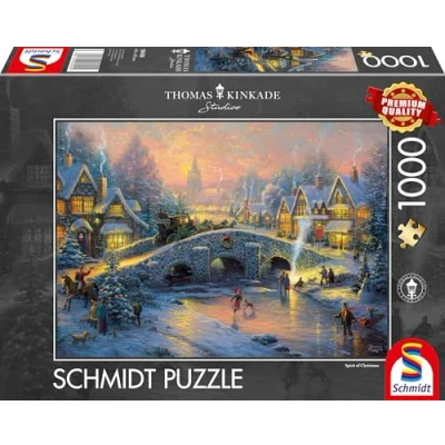 Image of Schmidt Thomas Kinkade Spiele 58450 Winter Village Jigsaw Puzzle 1000 Pieces, Multicoloured
