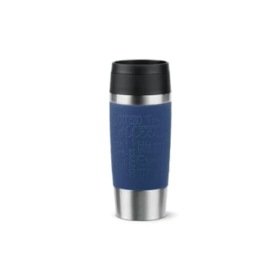 Image of Tefal Travel Mug Classic Blue, Comfort Screw Lid, Quick Press, Soft Touch Sleeve, Ready, Reusable, 100% Leak Proof, Keeps Drinks Cold (8 hrs) and Hot (4 hrs), 360 Drinking, N2020310