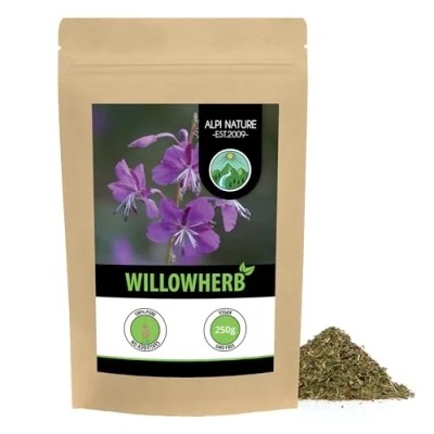 Image of Willow herb tea with small flowers (250g), Fireweed cut, gently dried, 100% pure and natural for the preparation of tea, willowherb herbal