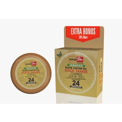 Image of HAIR PRO JAMAICAN BLACK CASTOR OIL EDGE CONTROL GEL MAXIMUM HOLD BONUS SIZE 80G