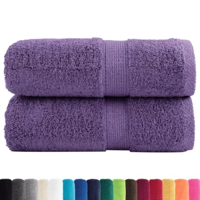 Image of vidaXL Soft Purple Washcloths 2 pcs 30x30 cm 100% Cotton OEKO TEX Certified Highly Absorbent Machine Washable Ideal for Face, Hand, Kitchen
