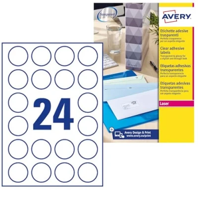 Image of Avery 40 mm Diameter Crystal Clear Labels