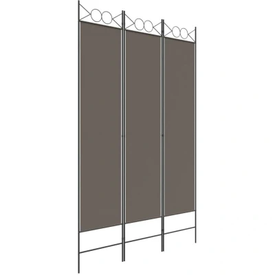 Image of vidaXL 3 Panel Room Divider Anthracite 120x200 cm Fabric