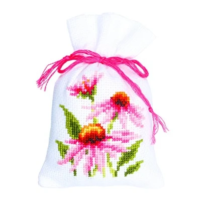 Image of Vervaco Bags ECHINACEA &amp; Butterflies II AIDA Set of 3