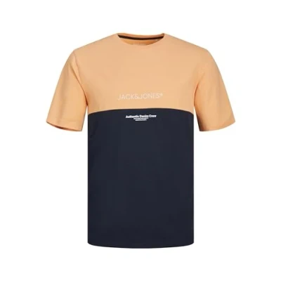 Image of JACK &amp; JONES Men&#039;s Jjeryder Blocking Tee Ss Sn Chino Trousers, Apricot Ice, S
