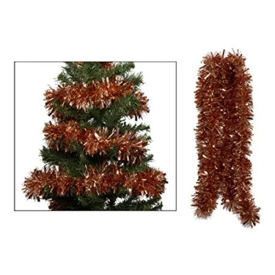 Image of Simply Products 4M Chunky/Fine Cut Christmas Tinsel Garland Decoration (Rose Gold)