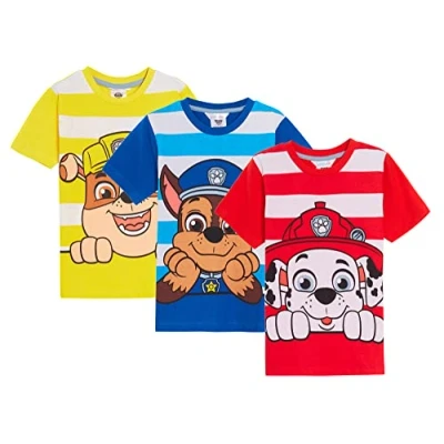 Image of Paw Patrol Boys 3 Pack T Shirts 5 6 Years (Pack of 3) Multi