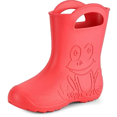 Image of Ladeheid Women&#039;s EVA Lightweight Wellington Boots Rainy Wellies Rain LA CA 09 (Coral, 5/6 UK)