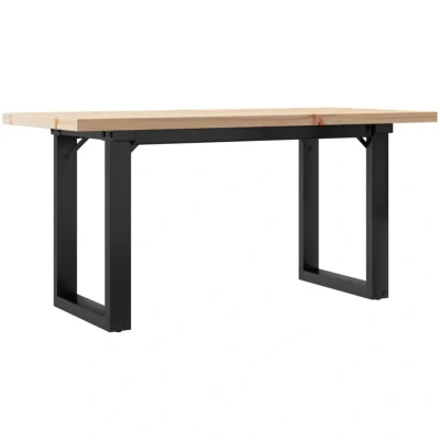 Image of vidaXL Coffee Table O Frame 90x40x45.5 cm Solid Wood Pine and Steel