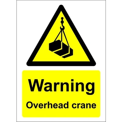 Image of Warning Overhead Crane Safety Sign 1.2mm Rigid Plastic 300mm x 200mm