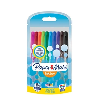 Image of Papermate InkJoy 100 Mini Cap 1.0 mm Medium Tip Capped Ball Pen Assorted Fun Colours (Pack of 10)
