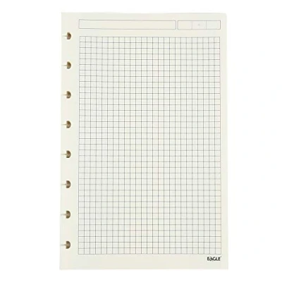 Image of Eagle Discbound Planner Refill Paper, 8 Hole Punched, 60 Sheets, Both Side Printed, 8.5 x 5.5 Inch(Squared Pages)