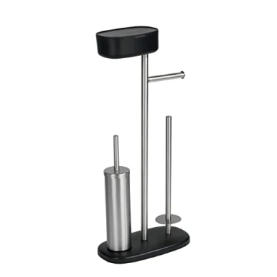 Image of WENKO Fortnite Toilet Brush Holder, Black, 17 x 72,5 32