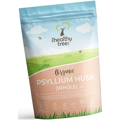 Image of Organic Psyllium Husk (Whole) by TheHealthyTree Company High Fibre Prebiotic Vegan, Gluten Free Pure Husks (250g)