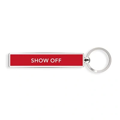 Image of IF Show Offs Keys, Novelty Metal Keyrings with Enamel Infill Off Red