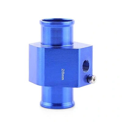Image of Universal Water Temperature Sensor Adapter Car Aluminum Temp Joint Pipe Hose Blue (32mm)