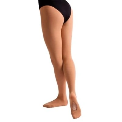 Image of Silky Dance Girl&#039;s/Ladies Intermediate 60 Denier Convertible Ballet Tights (Medium, Tan)