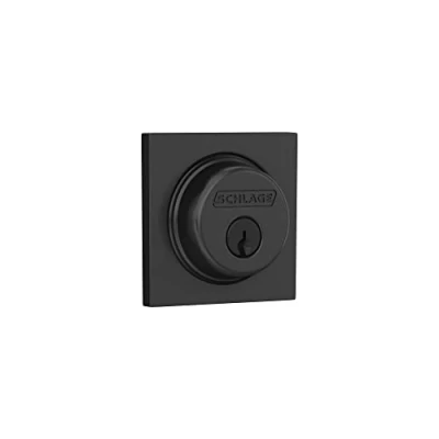 Image of SCHLAGE B60NCOL622 Deadbolt with Collins Trim Keyed 1 Side, Highest Residential Security, Matte Black