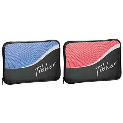 Image of Tibhar Curve Single Table Tennis Bat Wallet/Case (Black/Red)