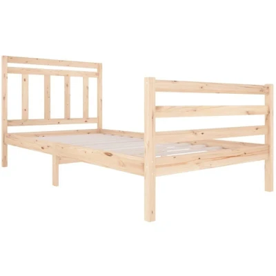 Image of vidaXL 3100649 Bed Frame without Mattress Solid Wood 120x200 cm (810425+814084)