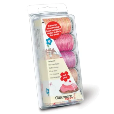 Image of Gutermann Thread Set: Machine Emb. Cotton 30 Pink/Purple, Pinks/Purples