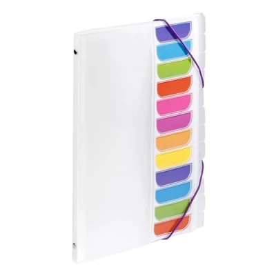 Image of Viquel 12 compartments A4 Folder with Index on The Front Elastic Closure Colourless