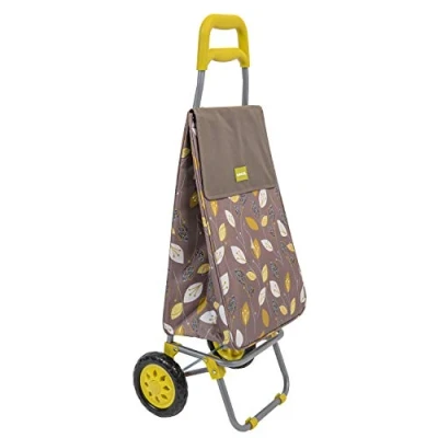Image of Sabichi Lemongrass 2 Wheel Shopping Trolley 40L, Lightweight, Easy To Use, with Thermal Insulation Liner Ergonomic Grip Handle Steel Frame