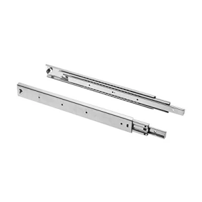 Image of GTV H53 Drawer Runners Full Extension Slides 53.9 x 450 mm 2 Thick Galvanised Steel Roller Telescopic Rail Ball Guide System Maximum Load 100 kg 1 Set = Pieces