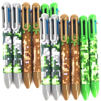 Image of SDM 12 x Camouflage Pixel Design 6 Colour Pens Ideal Party Bag Fillers