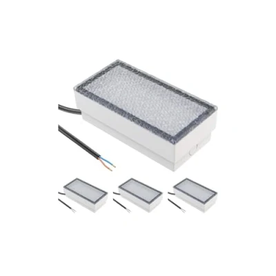 Image of ledscom.de 4 Pieces LED Paving Stone Ground recessed Light CUS for Outdoors, IP67, Angular, 20 x 10cm, 2.9 W, 228lm, Cool White