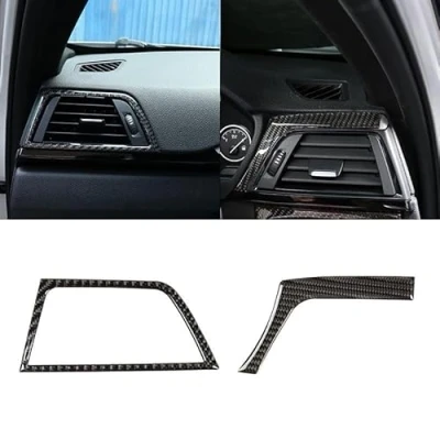 Image of VEETHI Car styling Interior For BMW 3 4 Series F30 F32 2013 2018 Real Carbon Fiber Center/Side Air Conditioning Outlet Vent Cover (Color : Side 2pcs RHD)