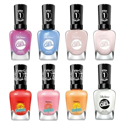 Image of Sally Hansen 8 Piece Miracle Gel Nail Polish Set, NO UV Light Required, Like Polish, Chip Resistant, Quick and Easy to Use, Salon Quality Results, 100% Vegan Formula Assorted Shades