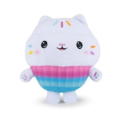 Image of Famosa Softies Cakey Cat Plush Toy from The Cartoon Series Gabby&#039;s Dollhouse, 25 cm, Soft, Cuddly, 100% Recycled Fibre Material, for Children of All Ages, (760022356)