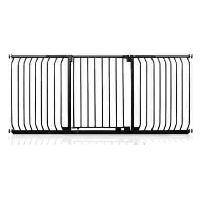 Image of Safetots Elite Pressure Safety Gate, 197cm 206cm, Matt Black, Fit Stair Baby Gate for Doors Hallways and Spaces, Barrier, Easy Installation