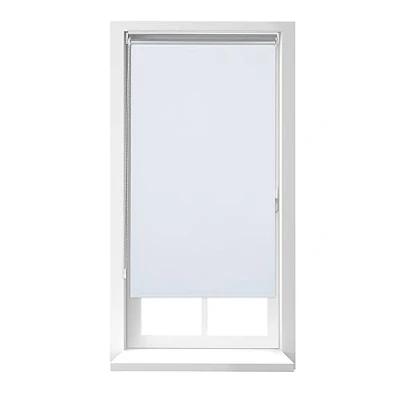 Image of Relaxdays Blackout Blind, Thermal Roller Curtain, No Drill, Attach with Clamps, 80x220cm Length, 76cm Width, PVC, White, 220 x 80 6.5