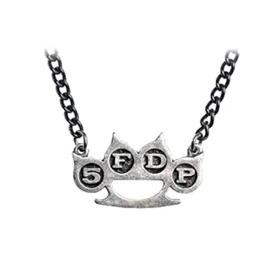Image of Five Finger Death Punch Pendant Necklace Knuckle Duster Logo Official Metallic One Size