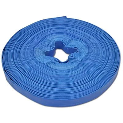 Image of vidaXL Flat Hose, Versatile Water Transport, 100m PVC with Polyester Reinforcement, 1 inch Diameter, Blue
