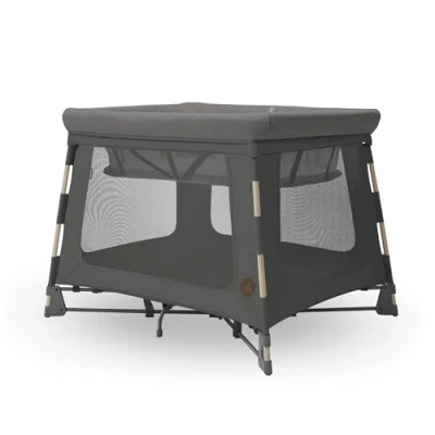 Image of Maxi Cosi Swift 3 in 1 Lightweight Travel Cot Playpen, 03.5 Years, up to 15 kg, Foldable Cot, 2 Mattress, Ultra Lightweight, Second Fold, Bag, Eco Care, Beyond Graphite