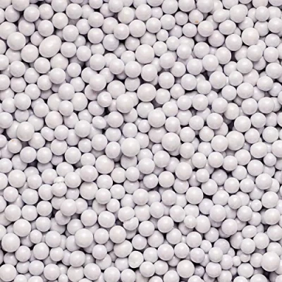 Image of 6mm Edible Chocolate Balls Cake or Cupcake Decoration Sprinkles (White, 100g)