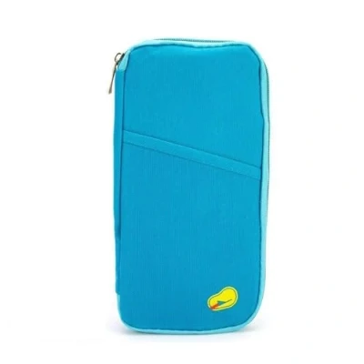 Image of AQUARIUS Travel Wallet Document and Passport Holders with a Zip Up Design, Money Bag Pouch, Organiser, Boarding Passes Credit ID Cards Well Organised (Blue)