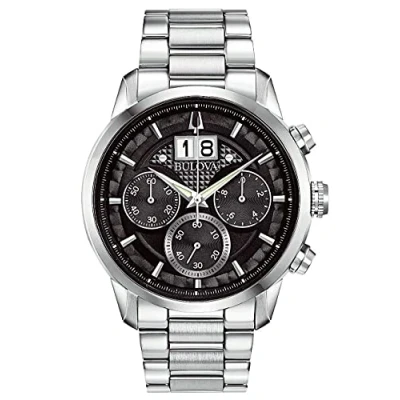 Image of Bulova Men Chronograph Quartz Watch with Stainless Steel Strap 96B319