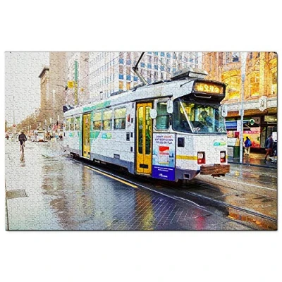 Image of Australia Tram Melbourne Jigsaw Puzzle for Adults 1000 Piece Wooden Travel Gift Souvenir