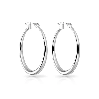 Image of Philip Jones Silver Plated 30mm Hoop Earrings