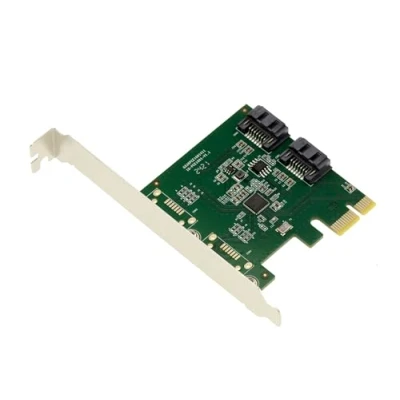 Image of KALEA INFORMATIQUE PCI EXPRESS PCIe 2x SATA 3 6G controller card. RAID 0 1 SPAN. Low and High Profile boards with ASM1061R Chipset